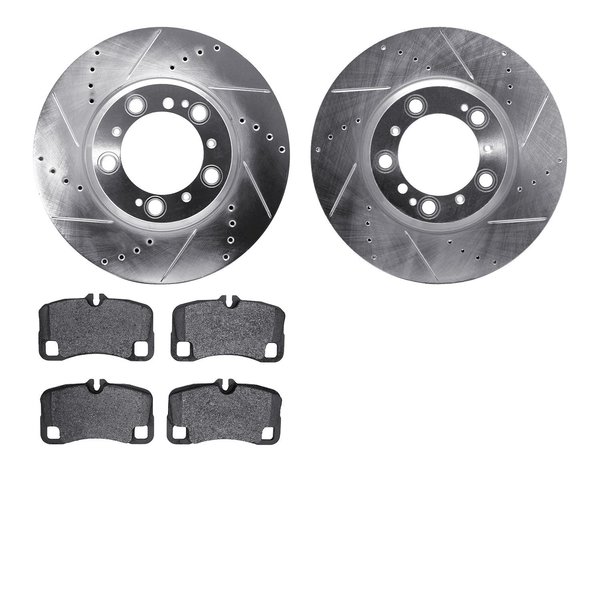 Dynamic Friction Co 7502-02016, Rotors-Drilled and Slotted-Silver with 5000 Advanced Brake Pads, Zinc Coated 7502-02016